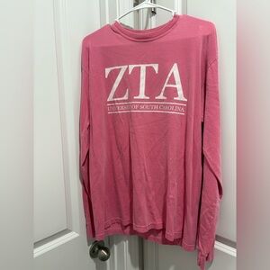 Pink Zeta Tau Alpha Breast Cancer Awareness Long Sleeve Shirt